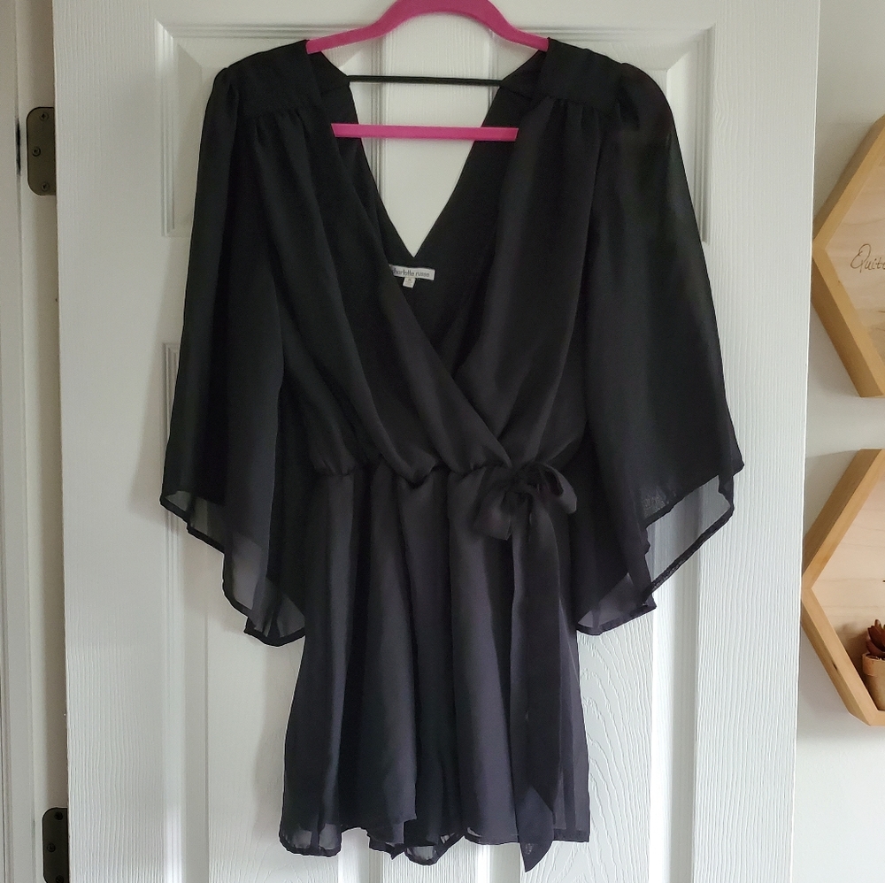 Worn once Charlotte Russe Black Flowy Romper